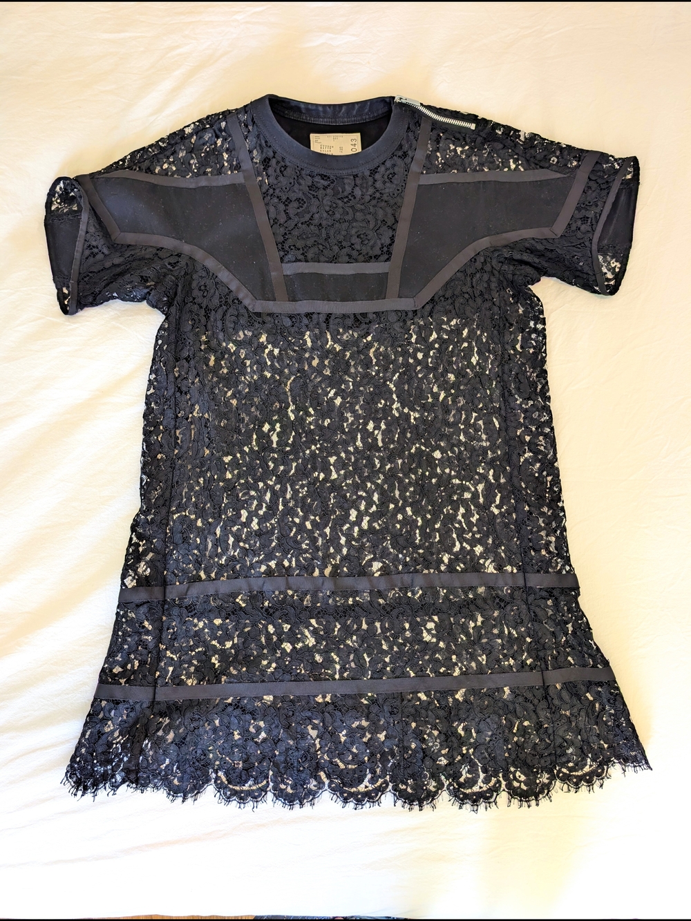 Sacai Navy Lace Mini Dress With Zipper Size 1